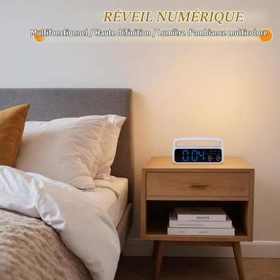 Réveil 2 Alarme 8 led  dimmable Snooze, 12/24H Date & Jour image 6