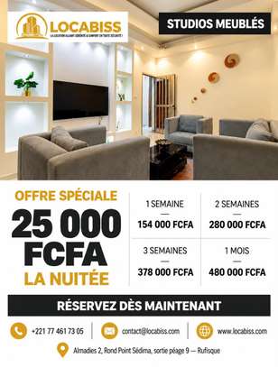 Studios meublés à Almadies 2  Rufisque offre promotinnelle image 3