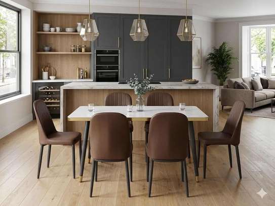 Salle à Manger Moderne – Table Effet Marbre image 2
