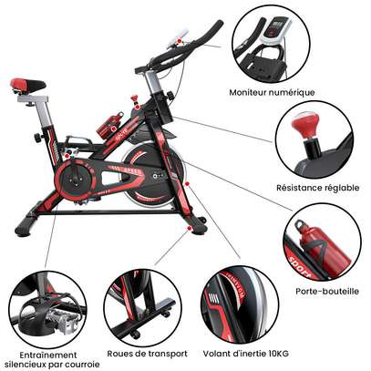 Vélo D'intérieur Vélo Stationnaire avec Écran LCD image 2