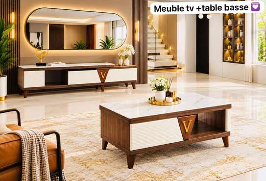 Meuble TV ajustable en bois moderne image 9