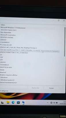 Lenovo T14 Gen 3 - i7 12th ( 16Cpus ) - Ram 16Go - SSD 256Go image 4