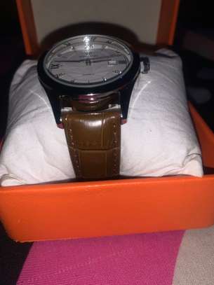 Hush Puppies montre cuir marron cadran blanc quartz image 4