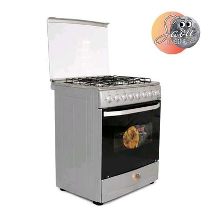 CUISINIERE ASTECH 6FEUX 80X60 A GAZ AVEC FOUR A GAZ INOX image 4