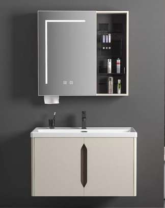 Meuble salle de bain miroir robinet noir image 9