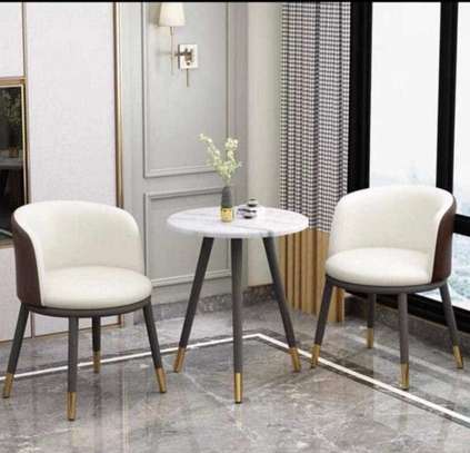 Ensemble table carrée + 2 chaises vert crème doré image 4