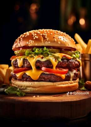 Un double cheese burger complet image 2