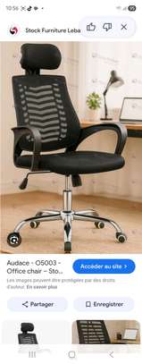 Chaise bureau ergonomique noire dossier maille réglable image 4
