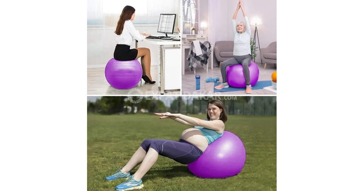 Ballon D'exercice YOTTOY Anti-éclatement - 26 Pouces (58-65 Cm) - Rose