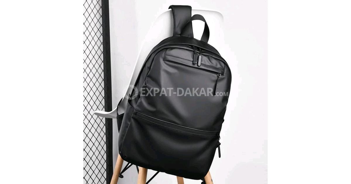 Sac à dos cuir multifonction Unisexe noire Mermoz Expat-Dakar