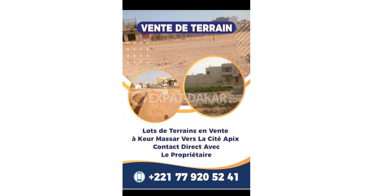 TERRAINS A VENDRE A cité Apix Keur Massar ExpatDakar