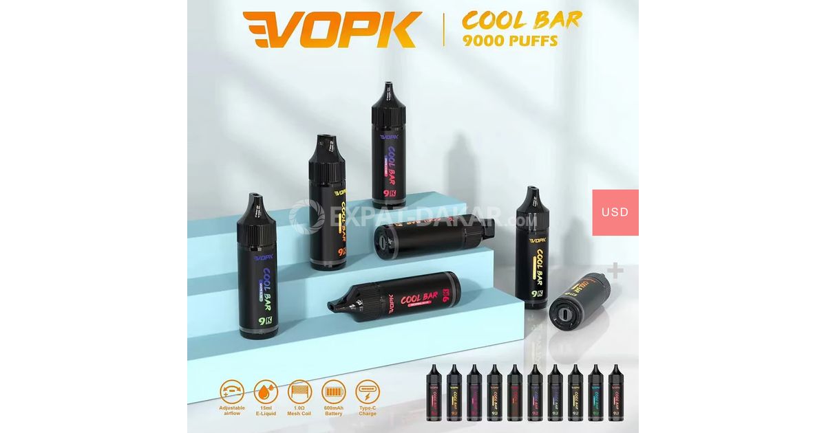 elfbar nachfüll pod läuft aus VOPK Cool Bar 9000 bouffées vape jetable noire - Cité Damel