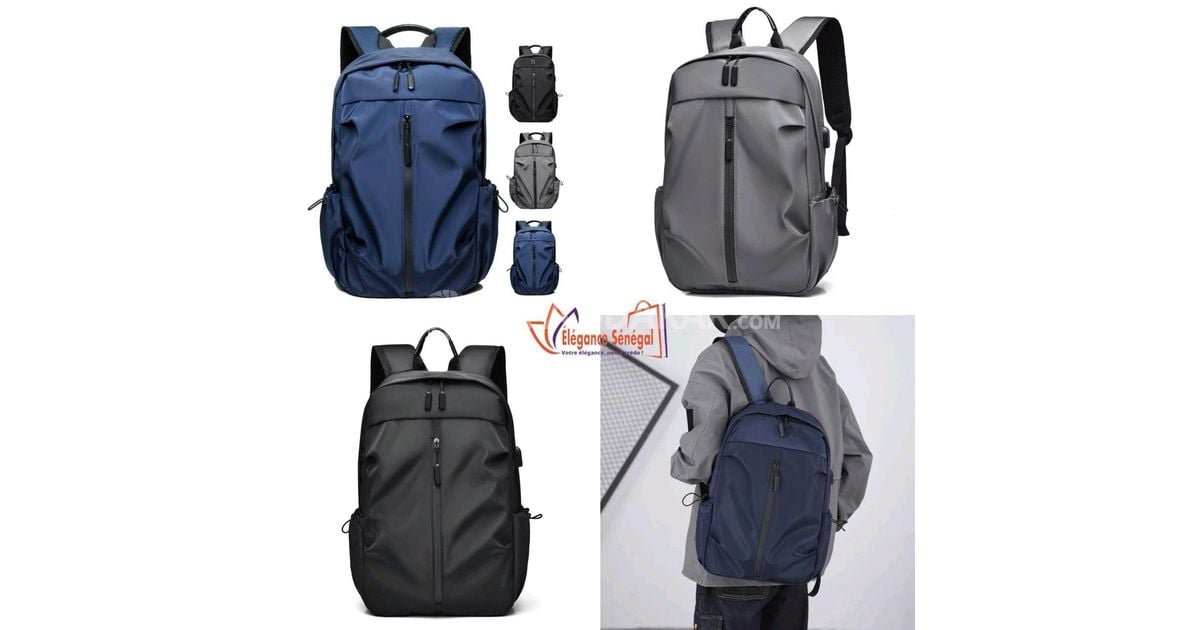 Sac à dos cuir multifonction Unisexe noire Mermoz Expat-Dakar