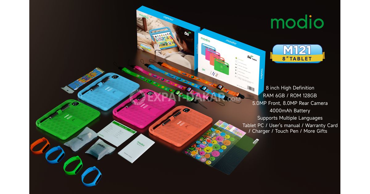 Tablet PC Modio M120 Android 5G, 256 Go RAM, 8 Go Rom, pouces, 4000mAh de  batterie