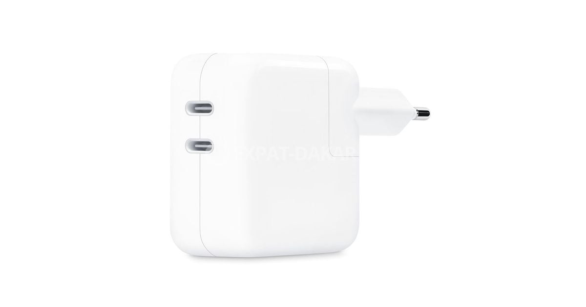 Apple Adaptateur secteur double port USBC 35 W Plateau ExpatDakar