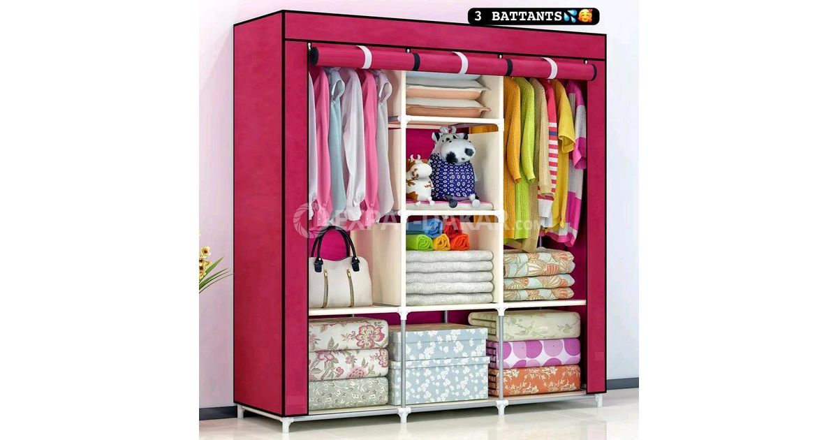 Armoire penderie 3 battants en tissu GrandYoff ExpatDakar