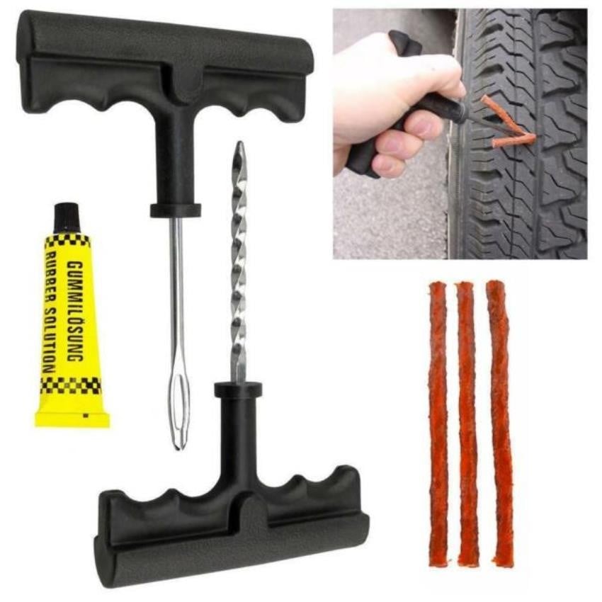 tubeless tyre puncture repair kit with air pump for bike