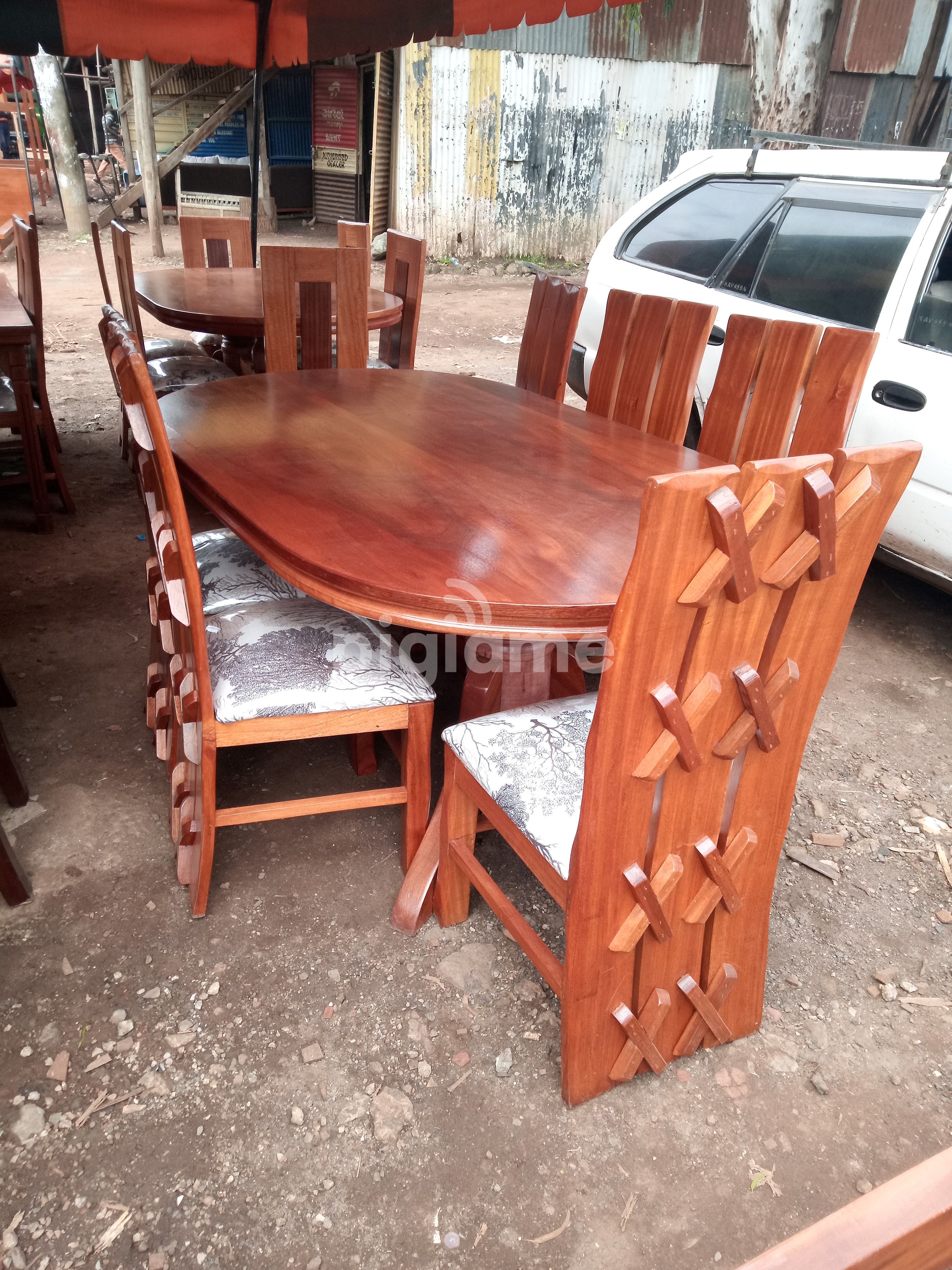 6 Seater Mahogany Oval Dining Table (X designed chairs) in ... 6 Seater Mahogany Oval Dining Table (X designed chairs) in ... on {keyword}