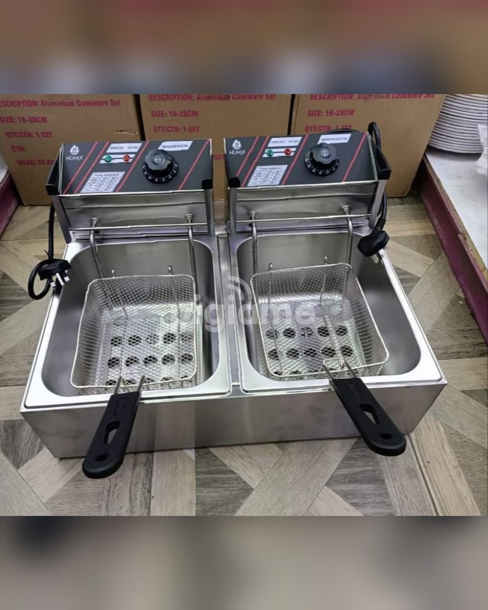 Nunix 6L+ 6L Commercial Double Stainless Steel Deep Fryer PigiaMe