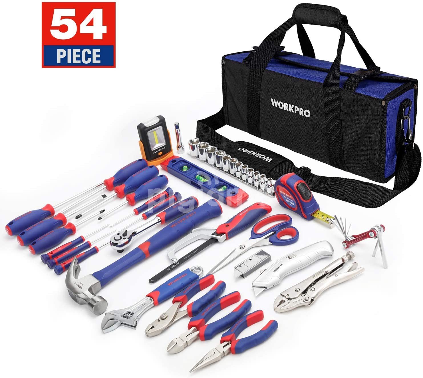 WORKPRO 54Piece Home Repair Hand Tool Set Basic Household Tool Kit