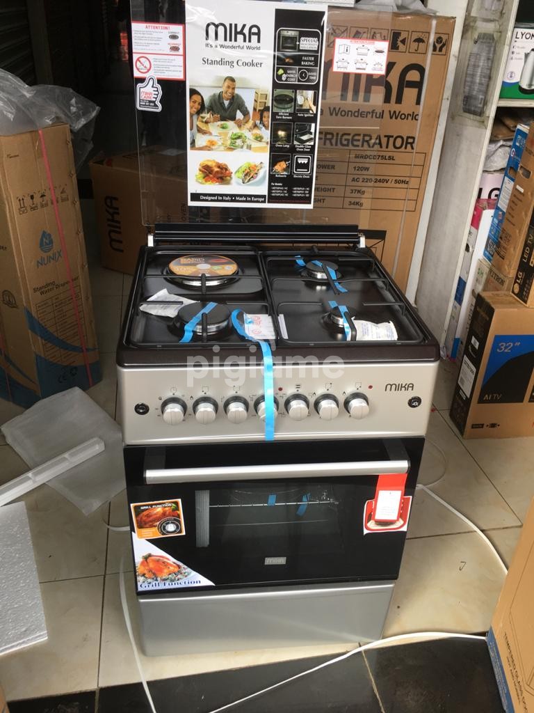 Standing Cooker, 50cm X 55cm, 3 + 1, Electric Oven, Silver in Nairobi