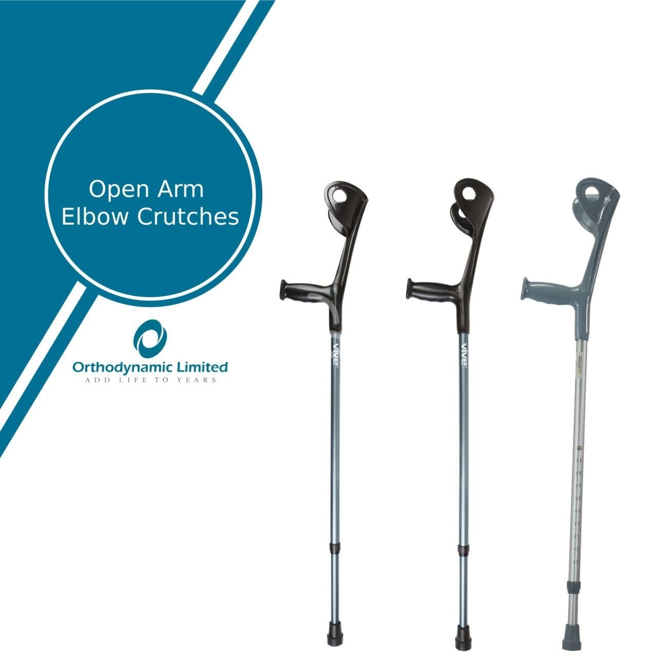 Elbow Crutch/Forearm Crutch with Comfortable grips (A pair) PigiaMe