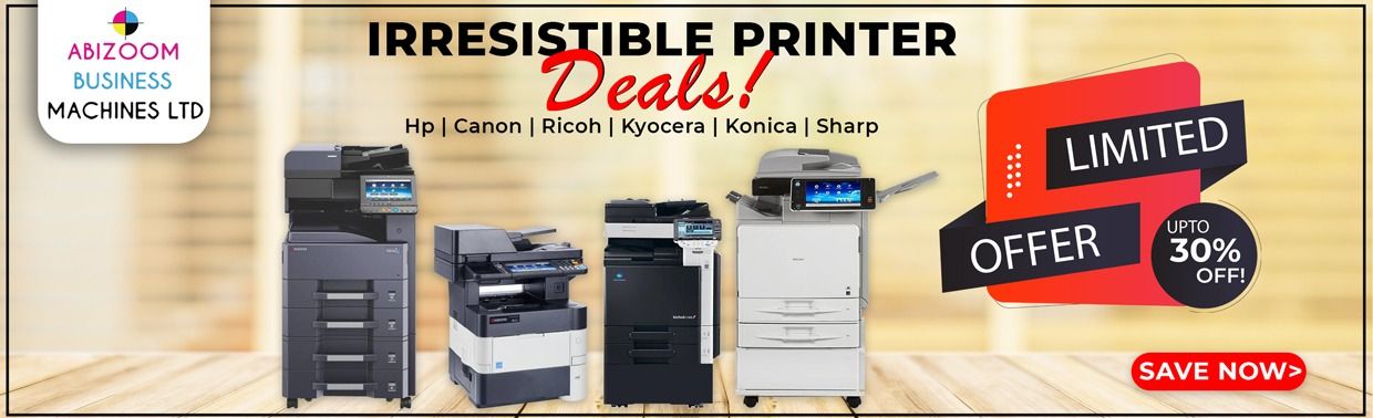 IRRISISTABLE  DEALS ON PRINTERS, COPIERS & TONERS FROM ABIZOOM BUSINESS MACHINES