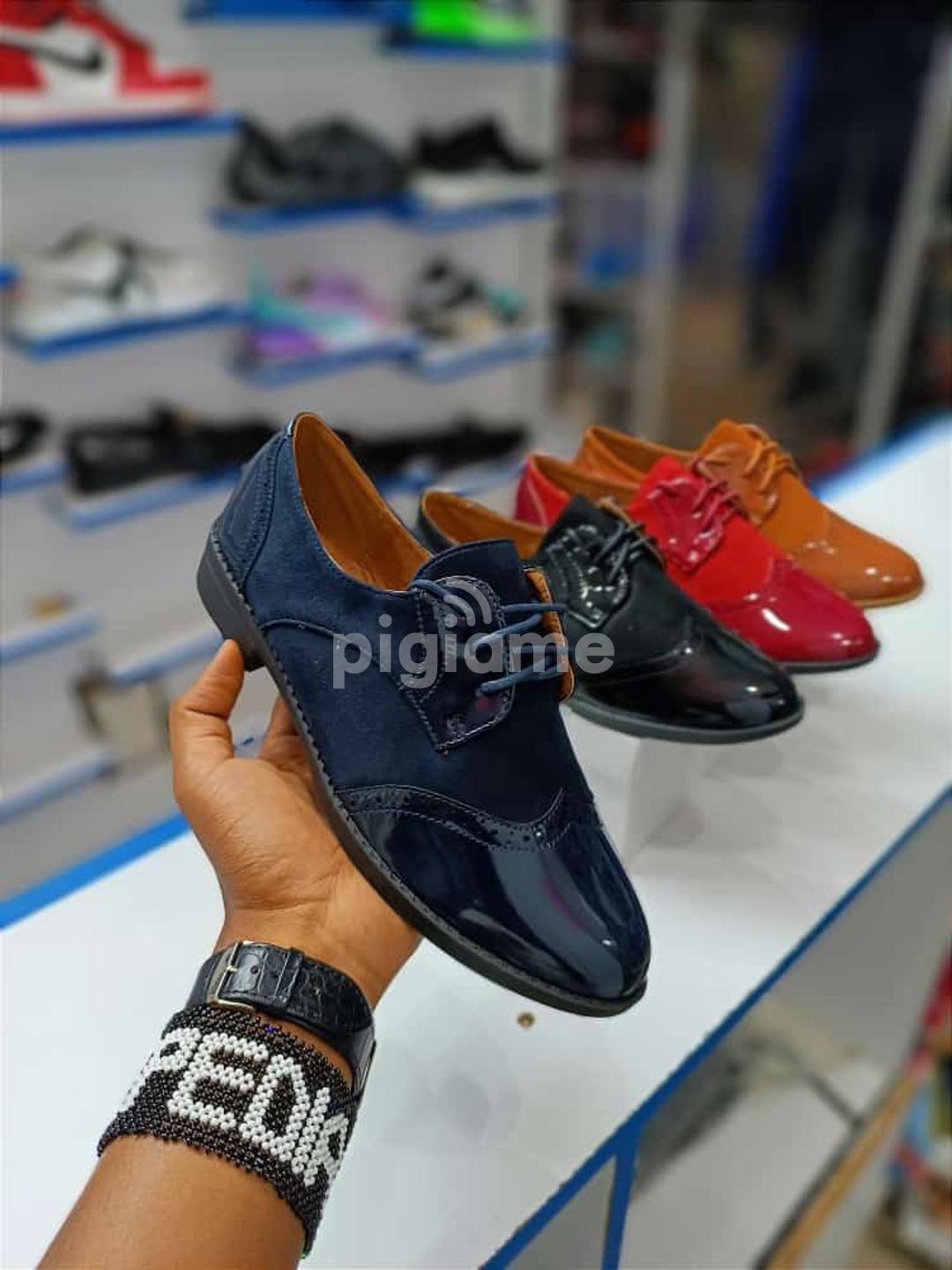 Navy Blue Women Official Brogue Lace Up Ladies Shoes in Nairobi CBD PigiaMe