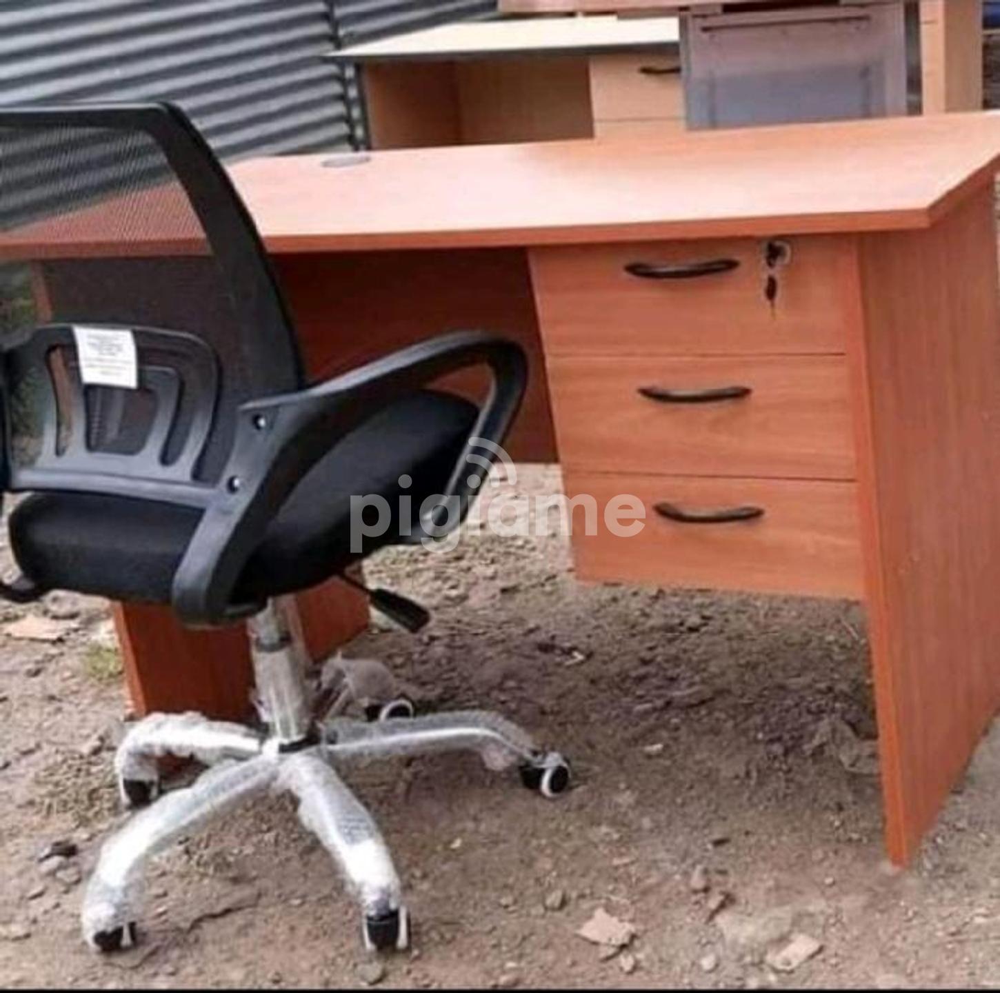 Standard Computer Desk Plus A Medium Back Size Office Chair In Black In Nairobi Cbd Kimathi Street Pigiame