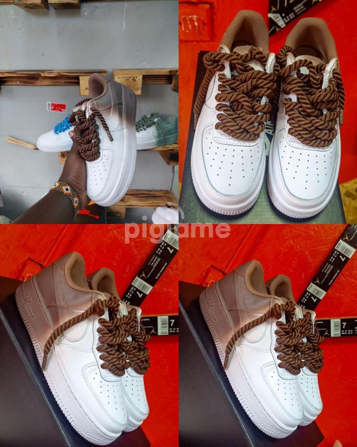 Brown and White Louis Vuitton X Nike Air Force1 Low in Nairobi