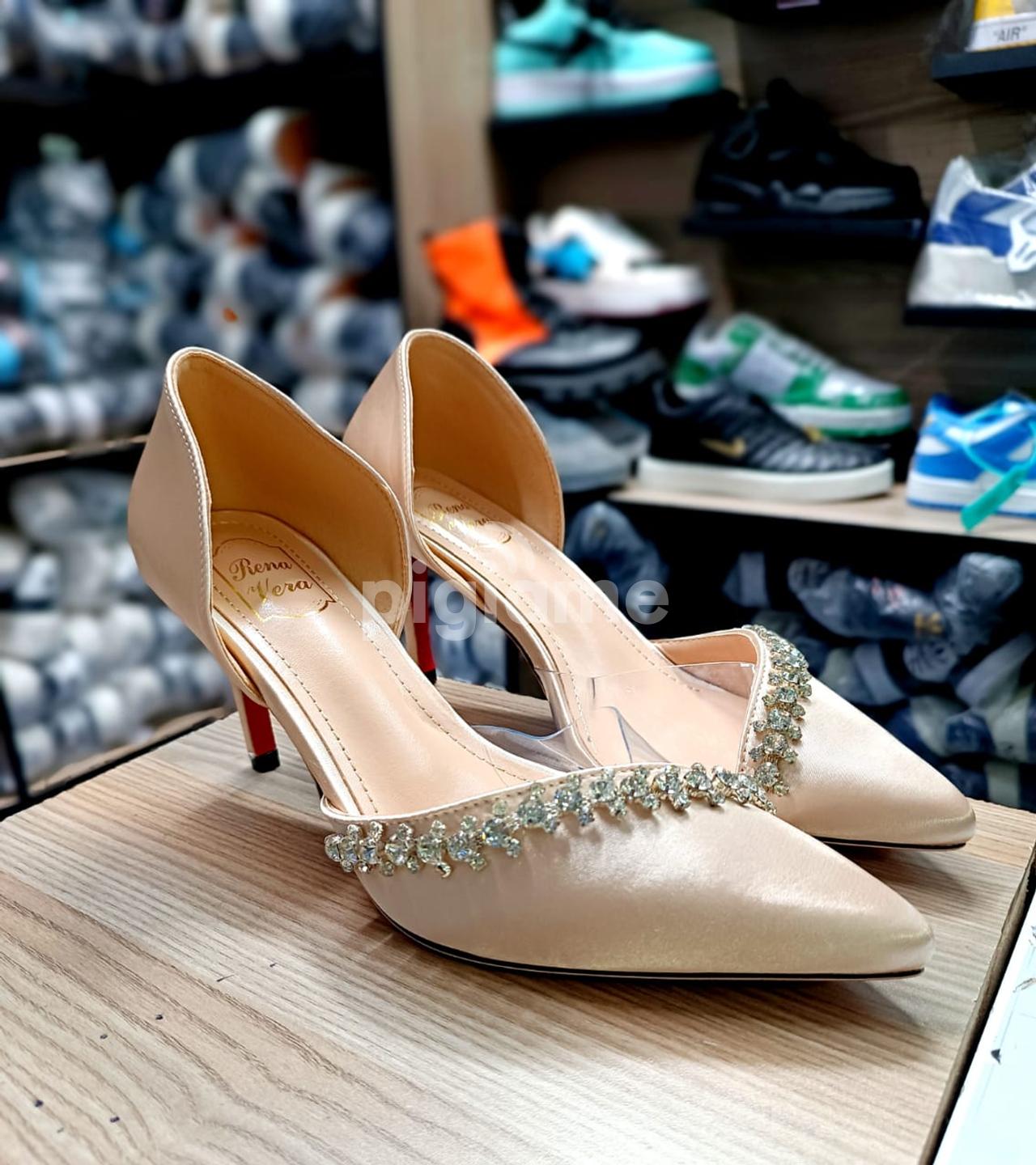 Women s High Heels Pointed Toe Biege Quality Ladies Shoes