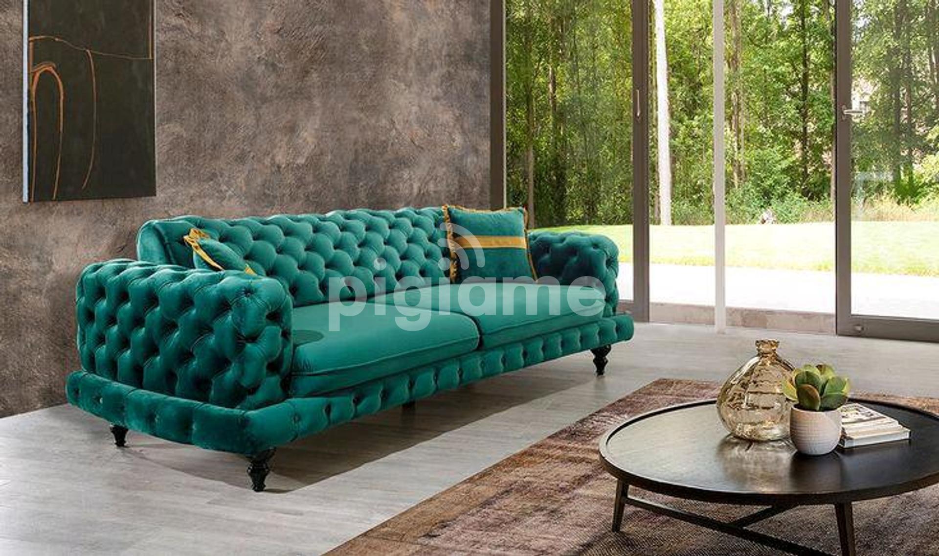 Three Seater Chesterfield Sofa Set, Best Modern Sofa Set Design