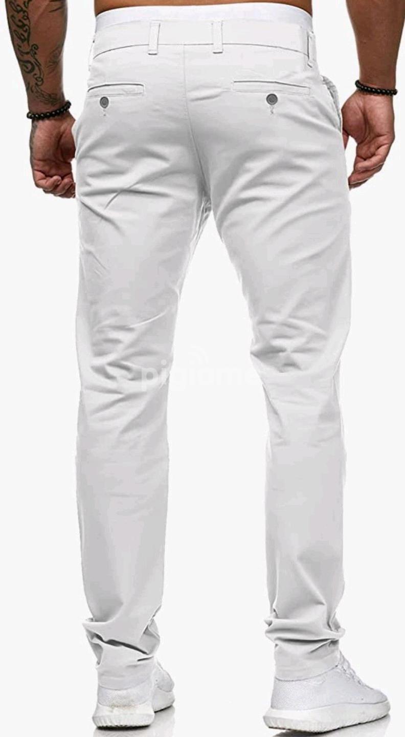 White khaki trousers top