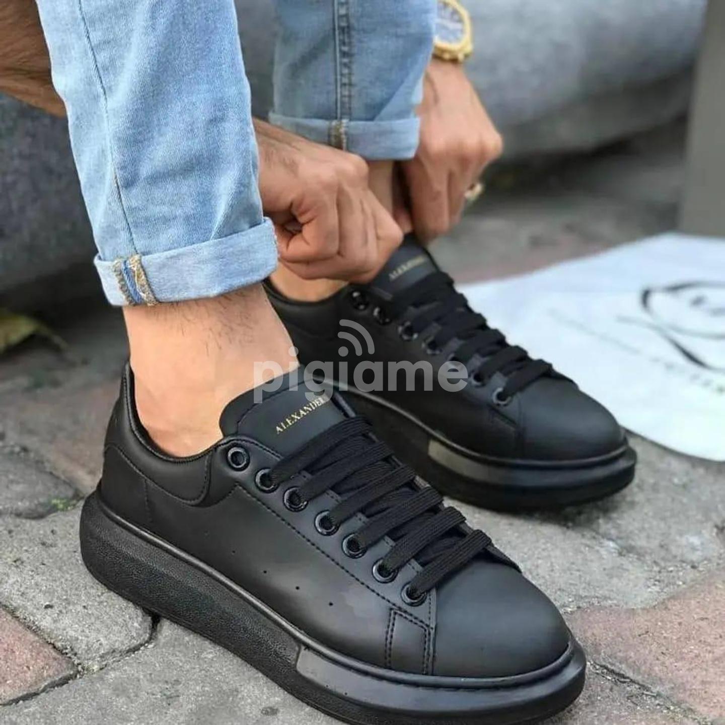 Alexander mcqueen show leather platform trainers discount