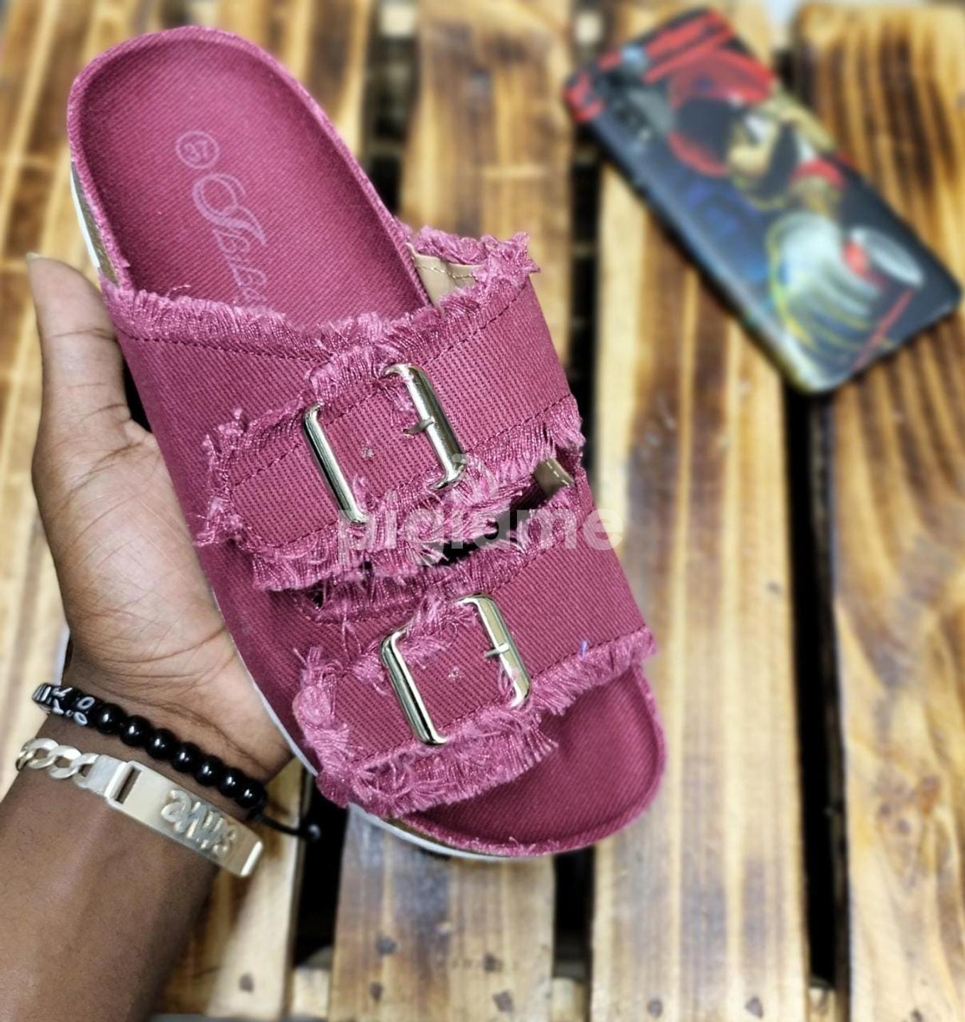 Double buckle sandals rubber store