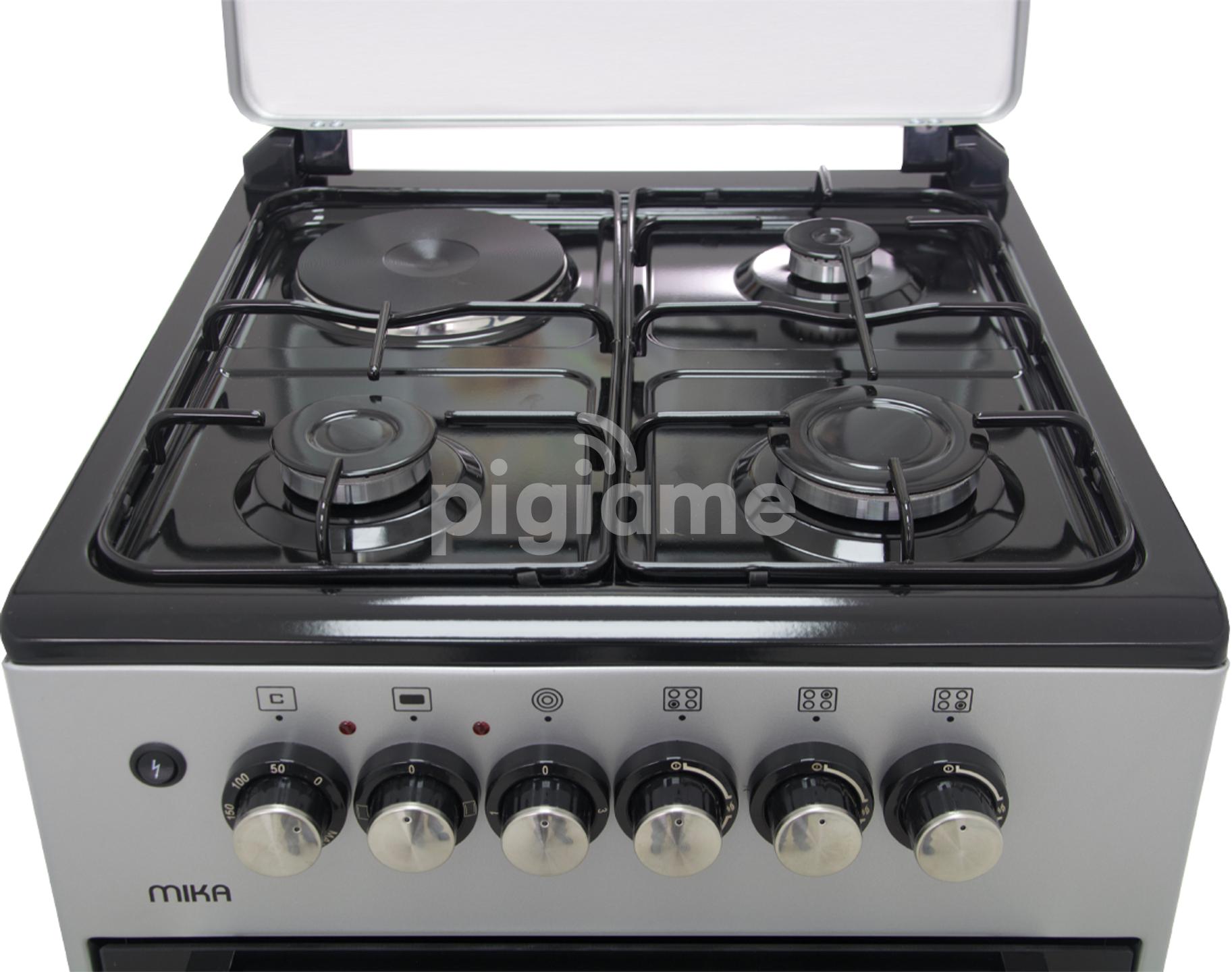 Mika Standing Cooker, 50Cm X 50Cm, 3 + 1, Electric Oven, Silver Free