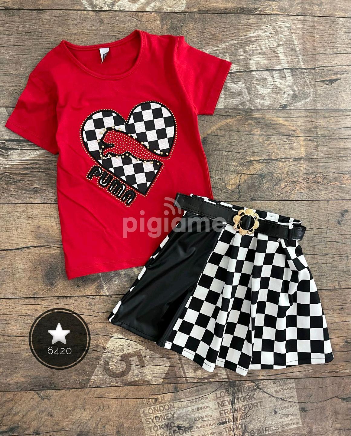 Red 3pc Puma skirt set