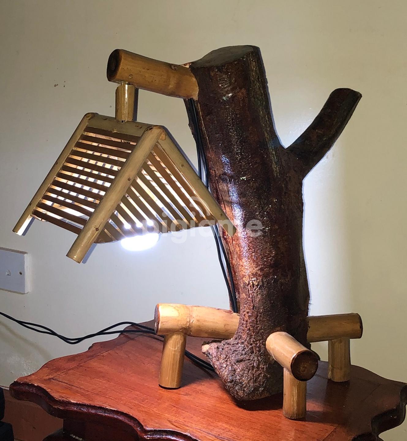 Bamboo table outlet lamp shade