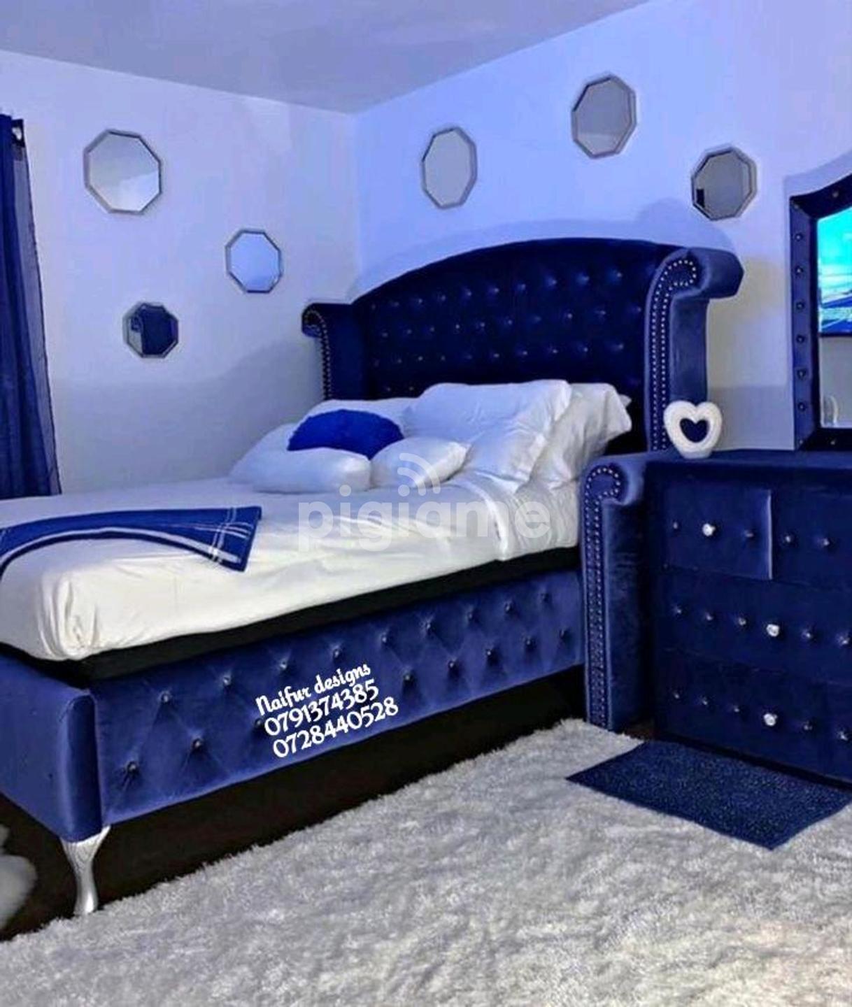 Modern Blue Tufted Beds For Sale In Nairobi Kenya/Classic Beds in