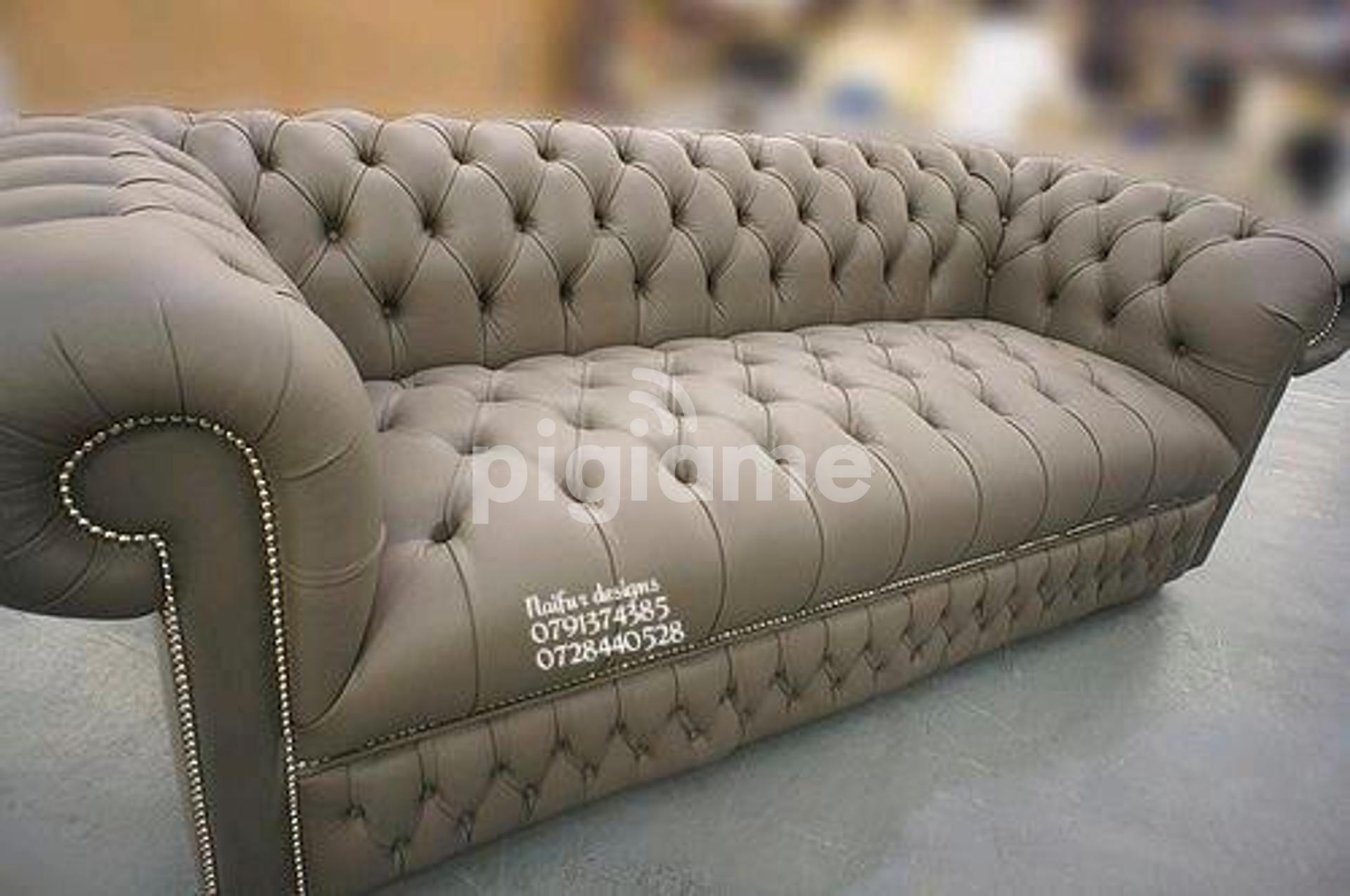 Latest Three Seater Chesterfield Sofaset Designs For Sale In Nairobi Kenya/Modern Sofas/Three
