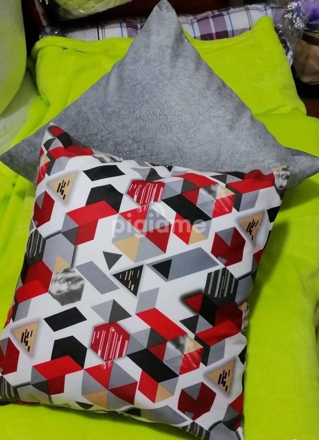 Red print cheap throw pillows