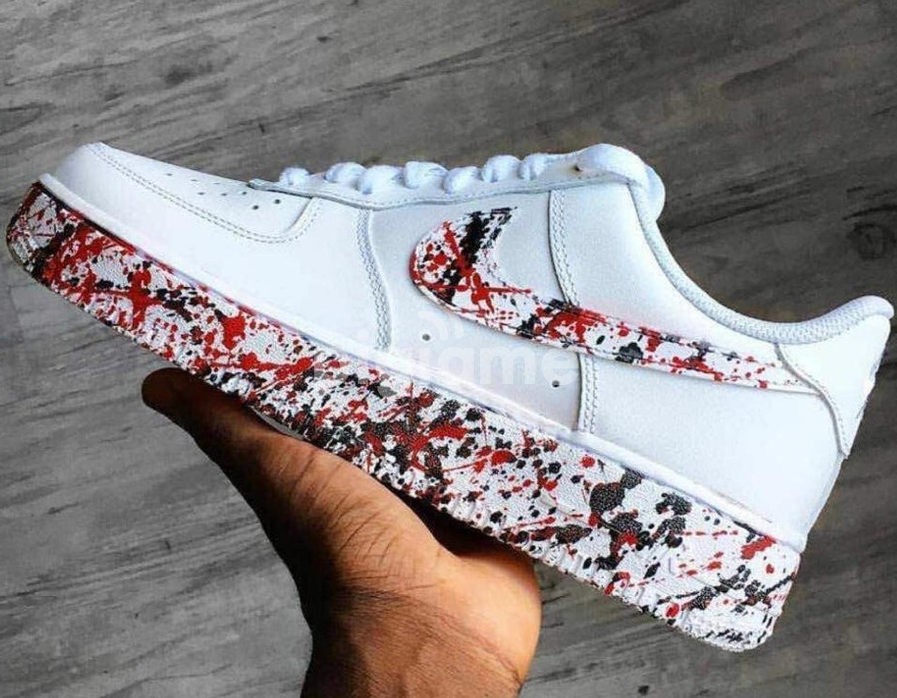 Air force 1 white shop paint splatter