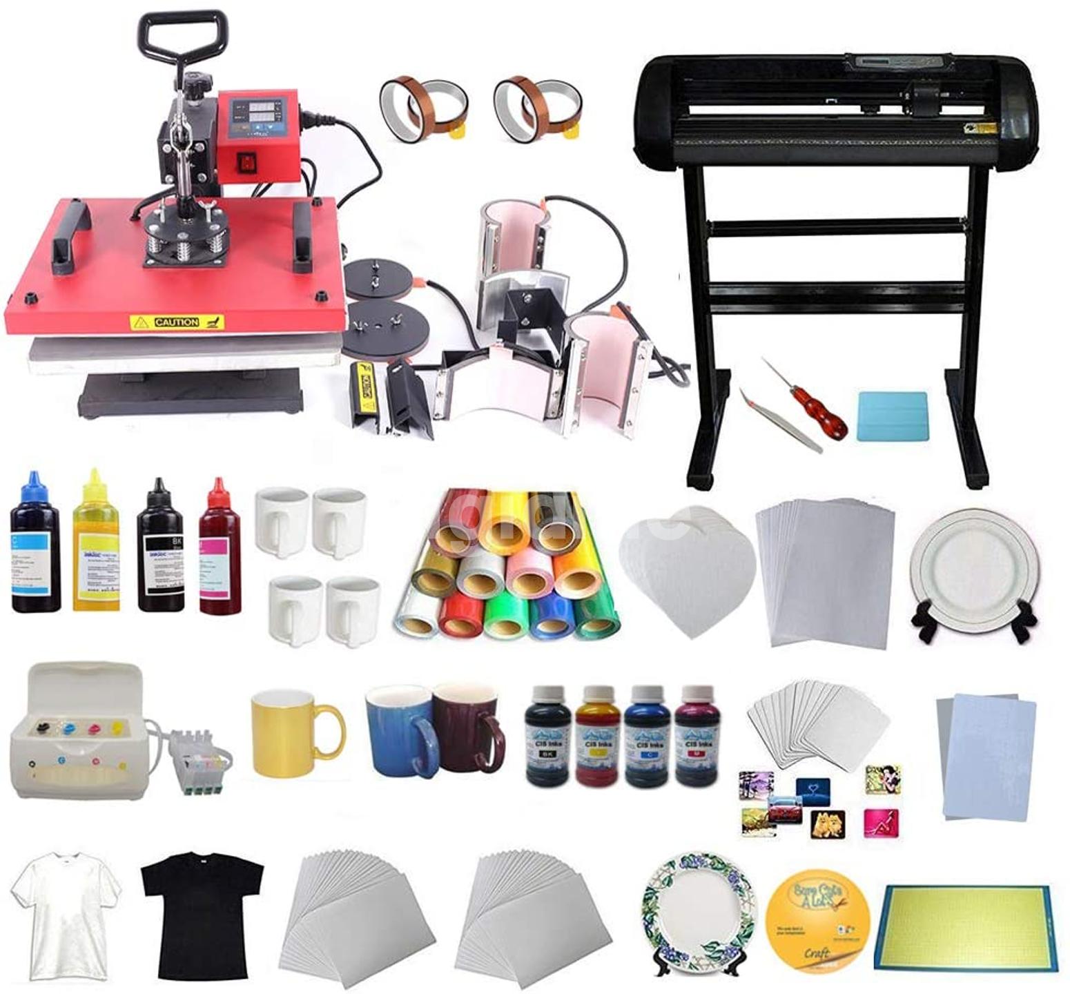 Vinyl Cutter Plotter Plus Sublimation Heat Press Machine Package. in