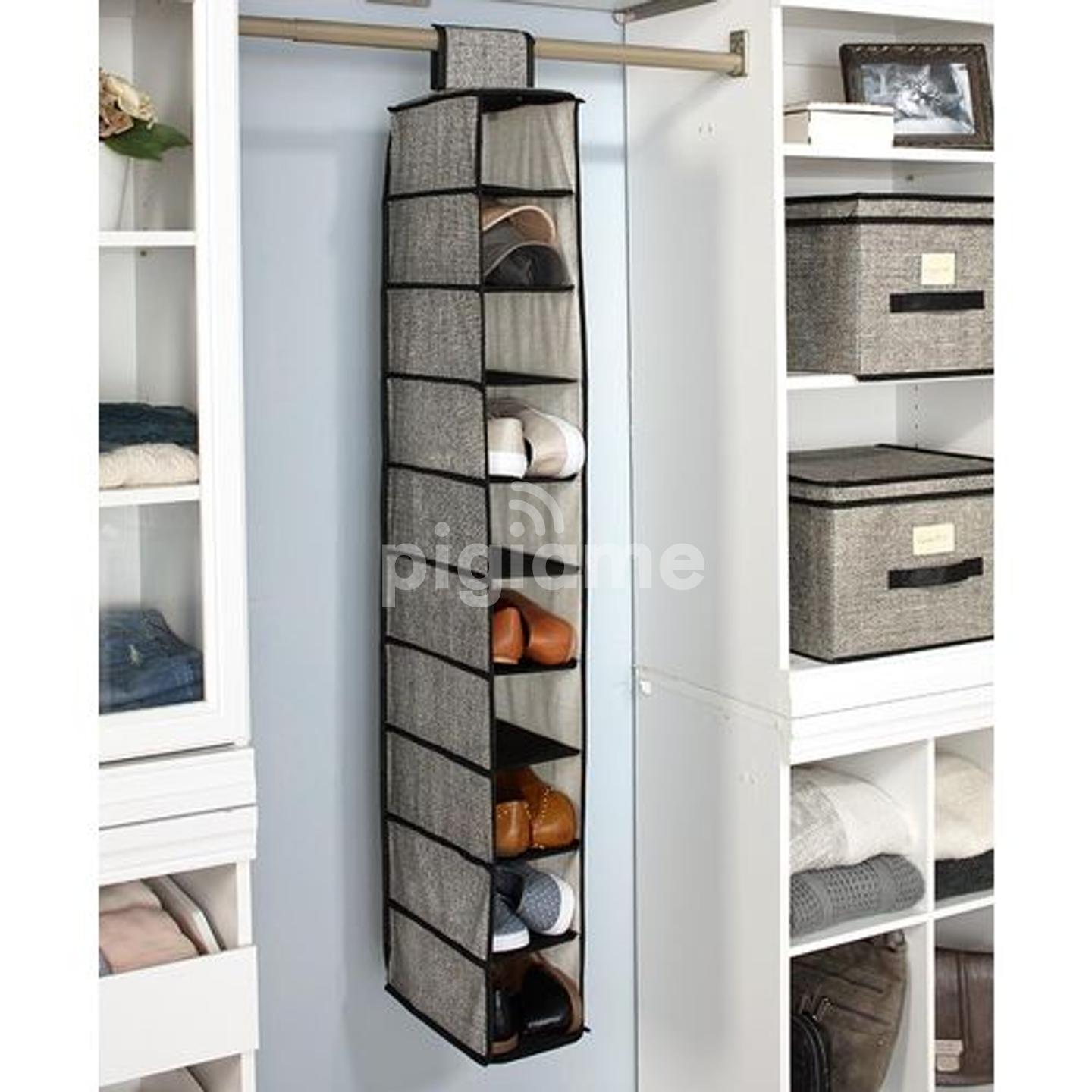Pocket Nonwoven Fabric Over The Door Shoes Storage Shelf Organizer in