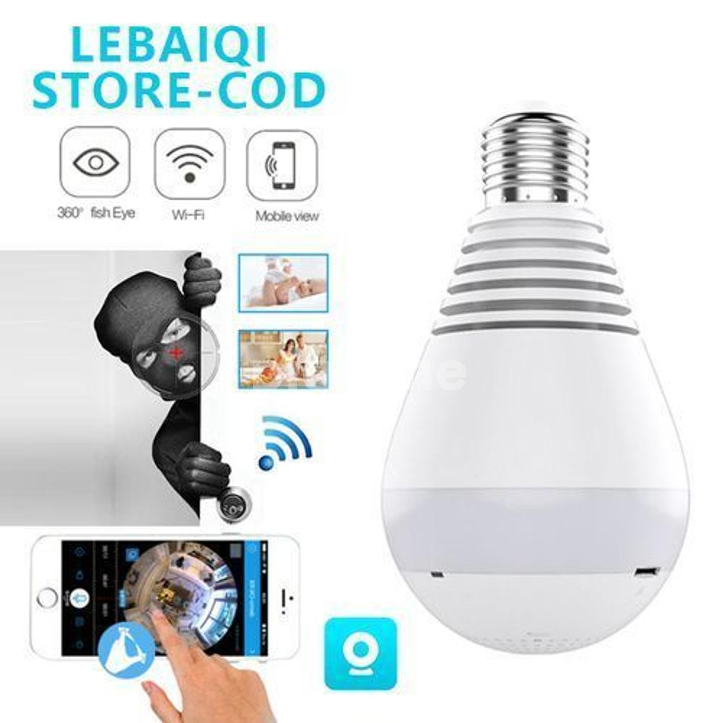 Sdeter bulb lamp wireless ip camera wifi 960p panoramic fisheye deals home security cctv camera 360 degree night vision support 128gb