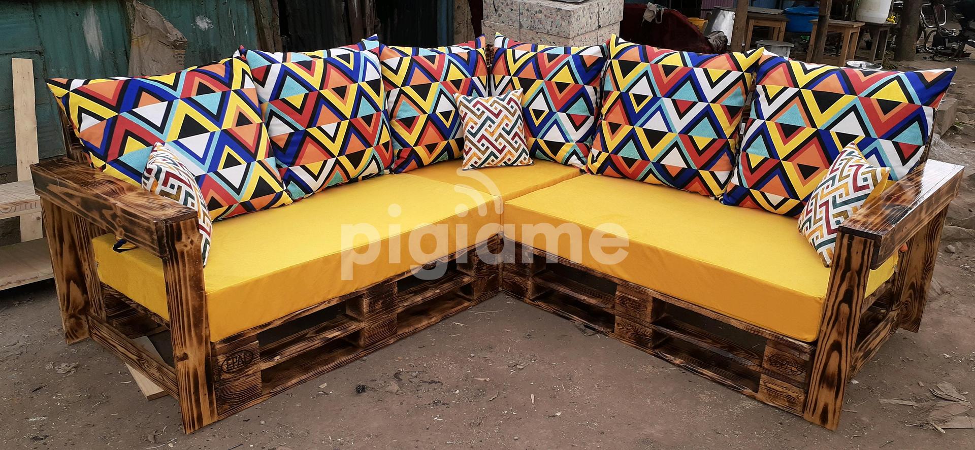 5 Seater Pallet Sofa/Pallet Furniture/Corner Seat in Gikomba PigiaMe