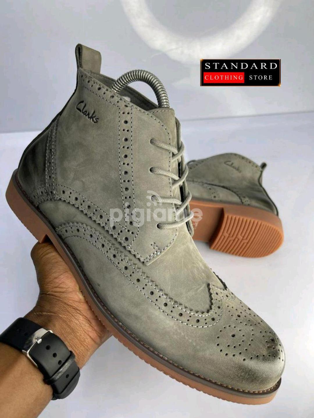 Clarks grey new arrivals leather boots