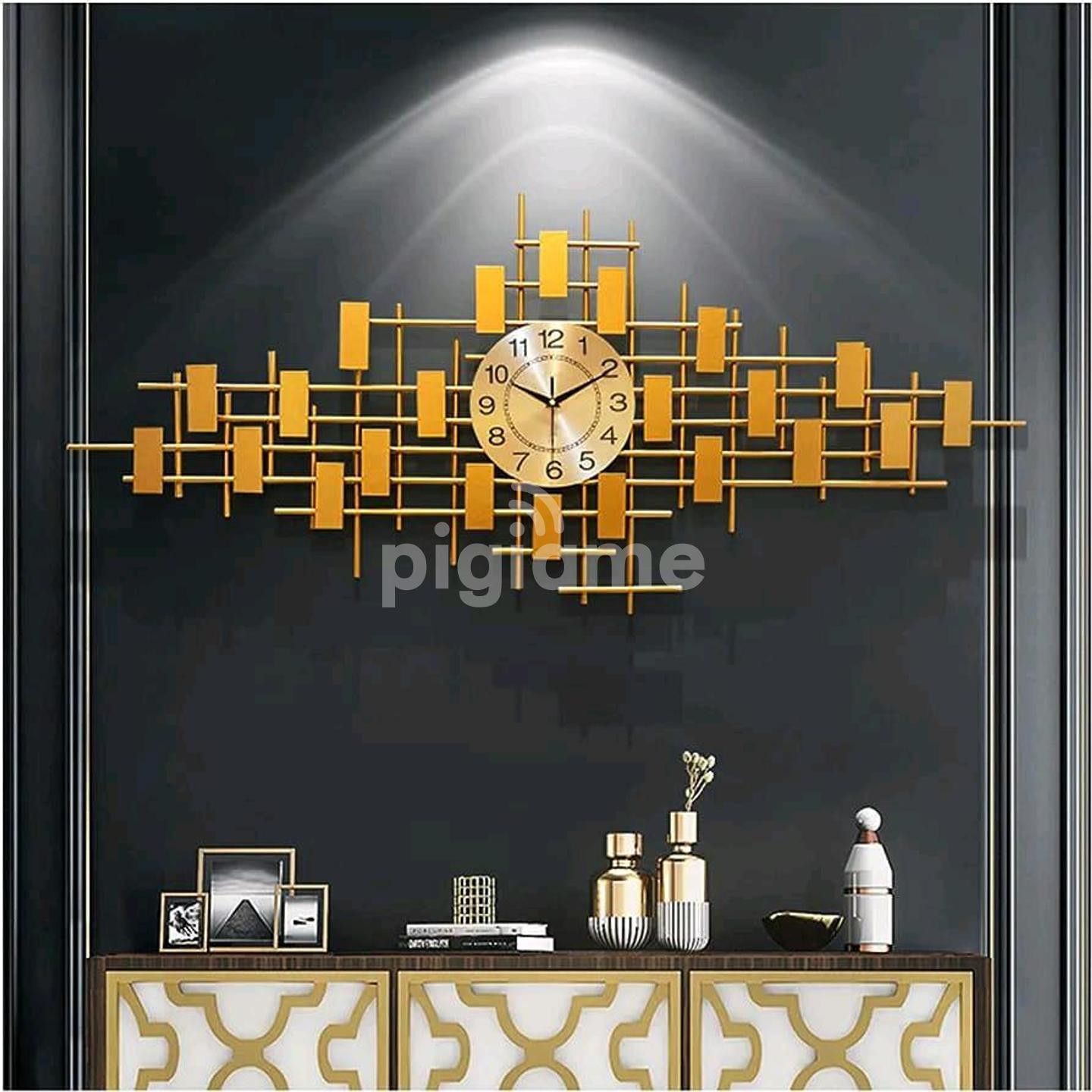Large Gold Metal Sunburst Wall Clock in Nairobi CBD PigiaMe