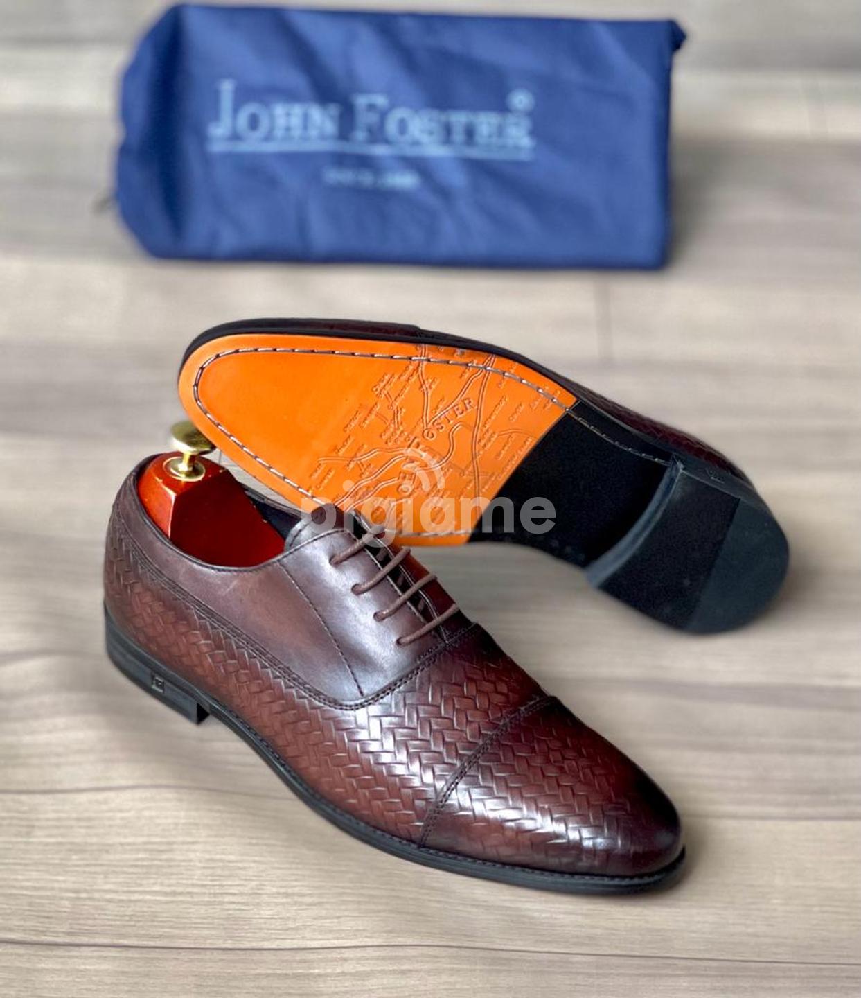 Premium Leather Shoes Brown Quality Men John Foster Shoes
