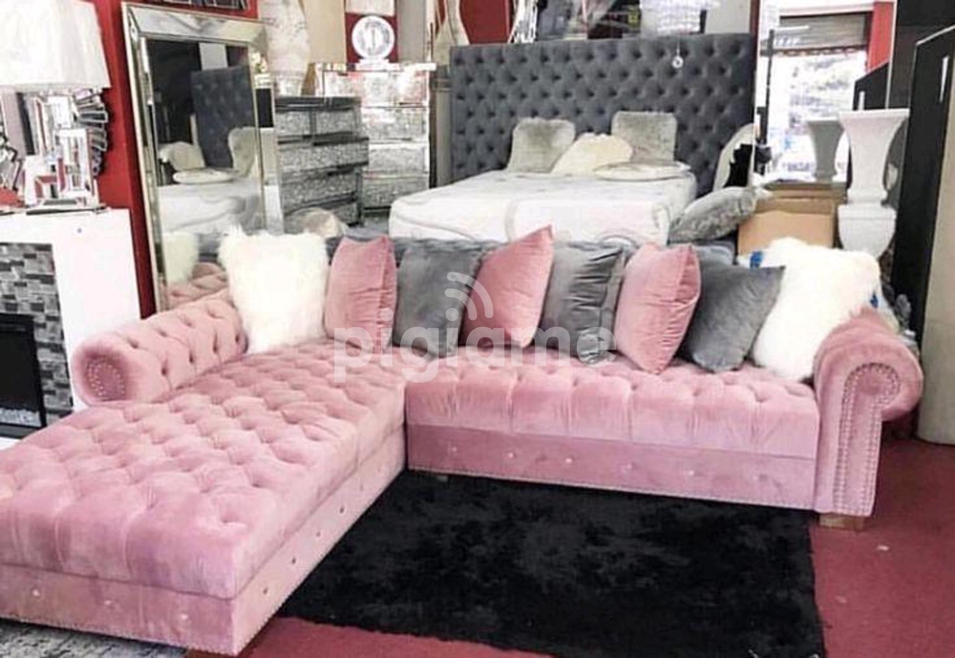 Modern L Shaped Chesterfield Sofas For Sale In Nairobi Kenya/Pink Six